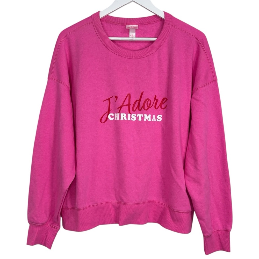 J’Adore Christmas Graphic Print Sweatshirt Size 1X NWOT Womens